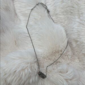 Kendra Scott Elegant Silver Necklace with Black Accents